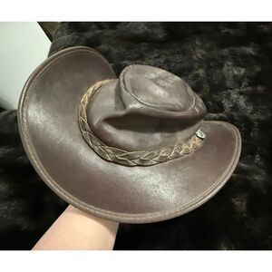 BARMAH Vintage 1019 Leather Squashy Kangaroo Hat Men`s  XXL Made in Australia
